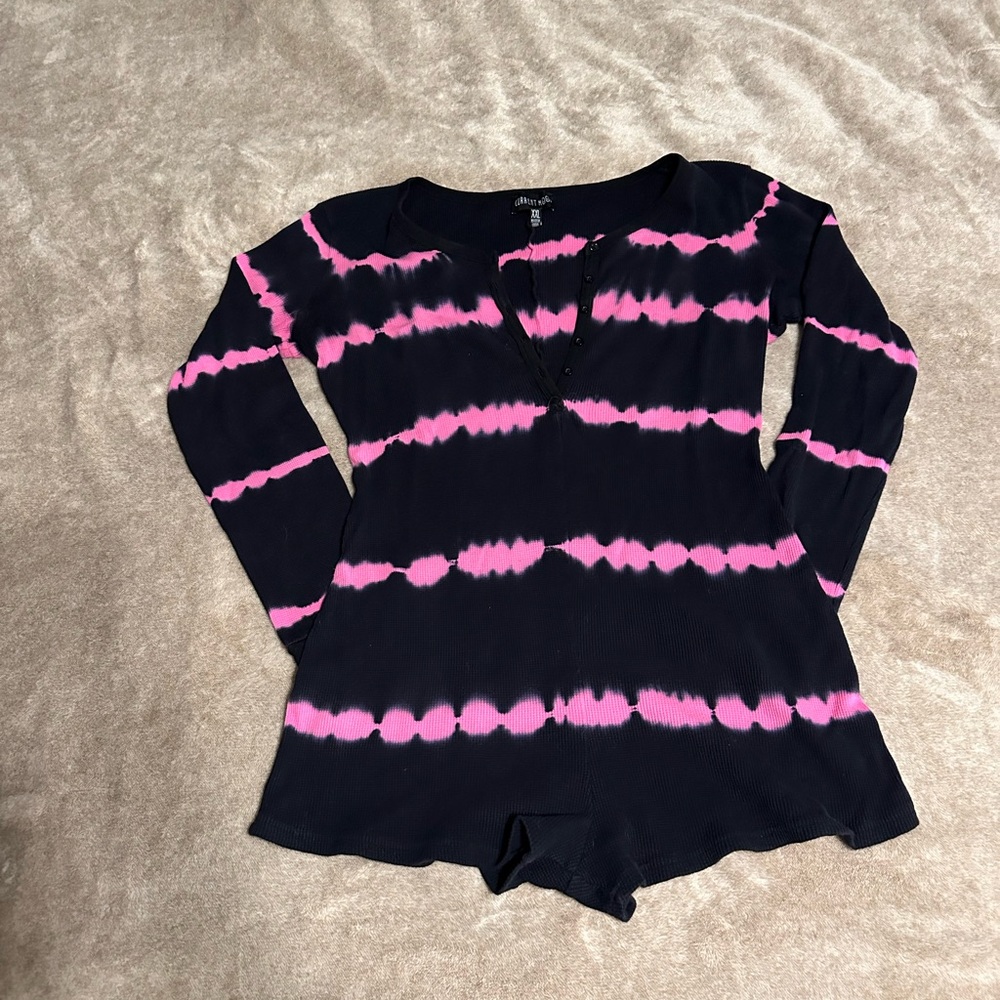 Current Mood Tie-Dye Long Sleeve Sleep Romper
